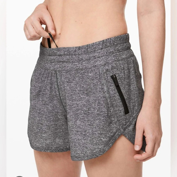 Lululemon Tracker Short V *4" Heather Lux Multi Black Size 6 - Picture 1 of 6